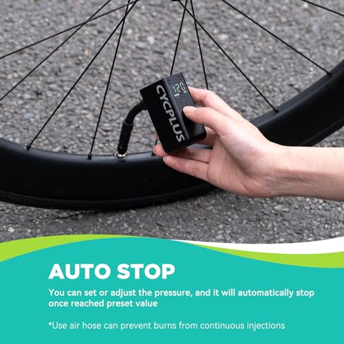 Detalle 1 de CYCPLUS mini bomba eléctrica de bicicleta AS2Pro