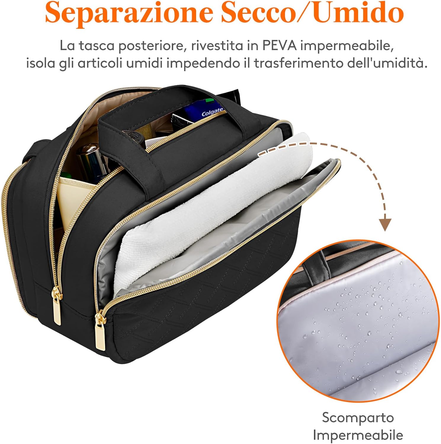 Detalle de Lifewit Beauty Case da Viaggio per Donna: spazio, organizzazione e stile in un accessorio compatto