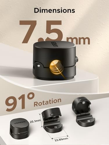 Detalle de UGREEN 6 Pièces Organisateur de Câble Magnétique – Clips de Câbles