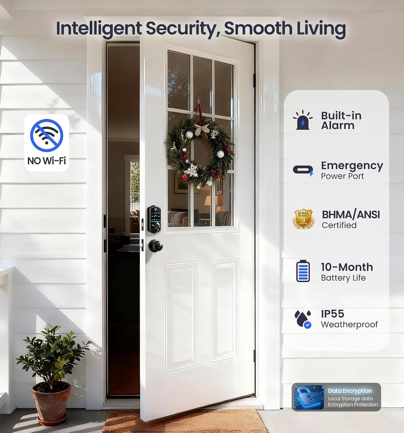 Thumbnail 4 de Veise Smart Front Door Lock, Matte Black