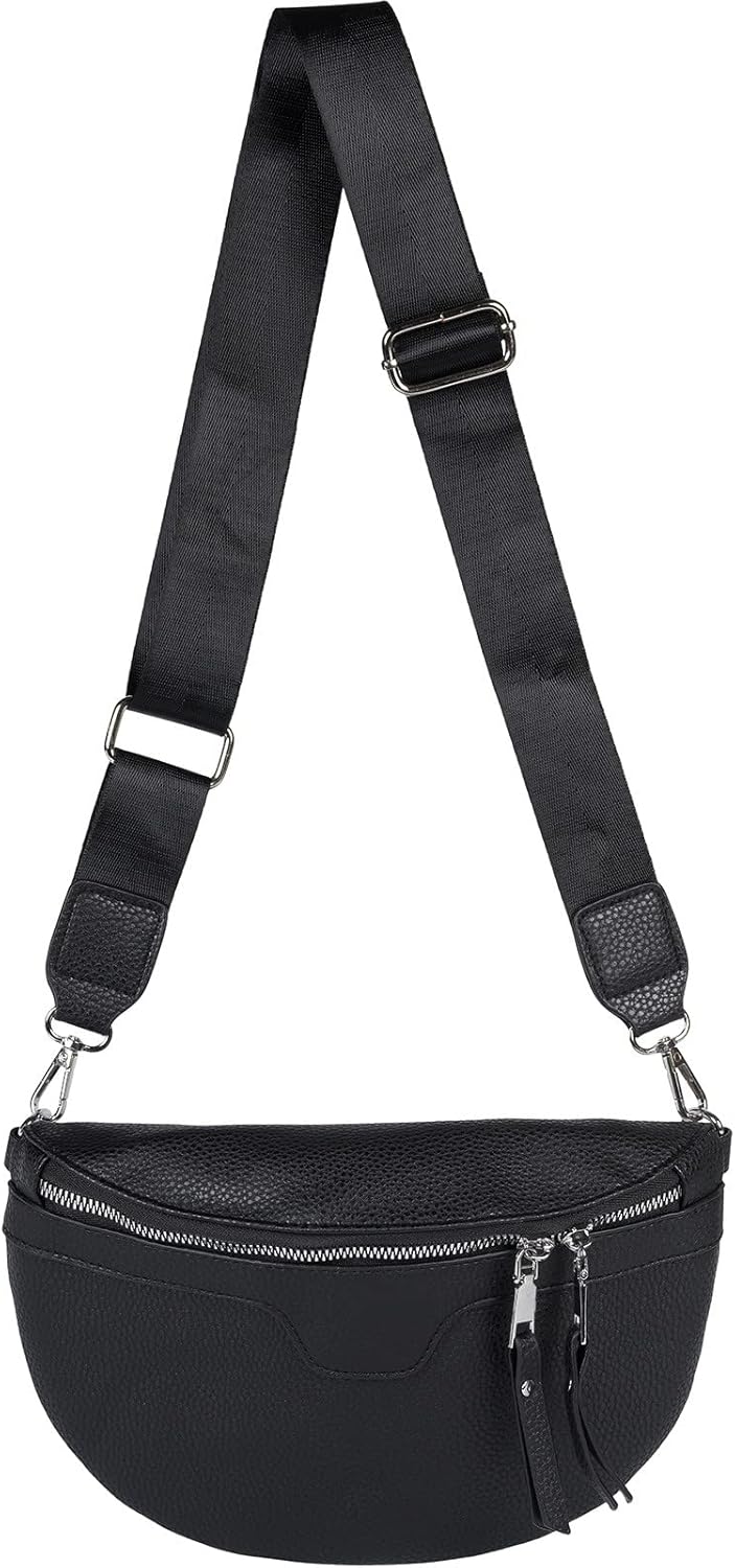 Thumbnail 6 de styleBREAKER Borsa a tracolla da donna a forma di mezza luna – modello semplice 02012380