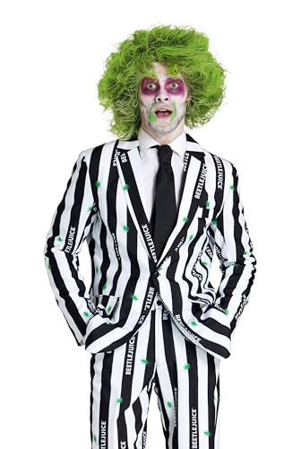 Detalle de OFFSTREAM Beetlejuice Men's Costume Suit, Size S, Striped with Tie