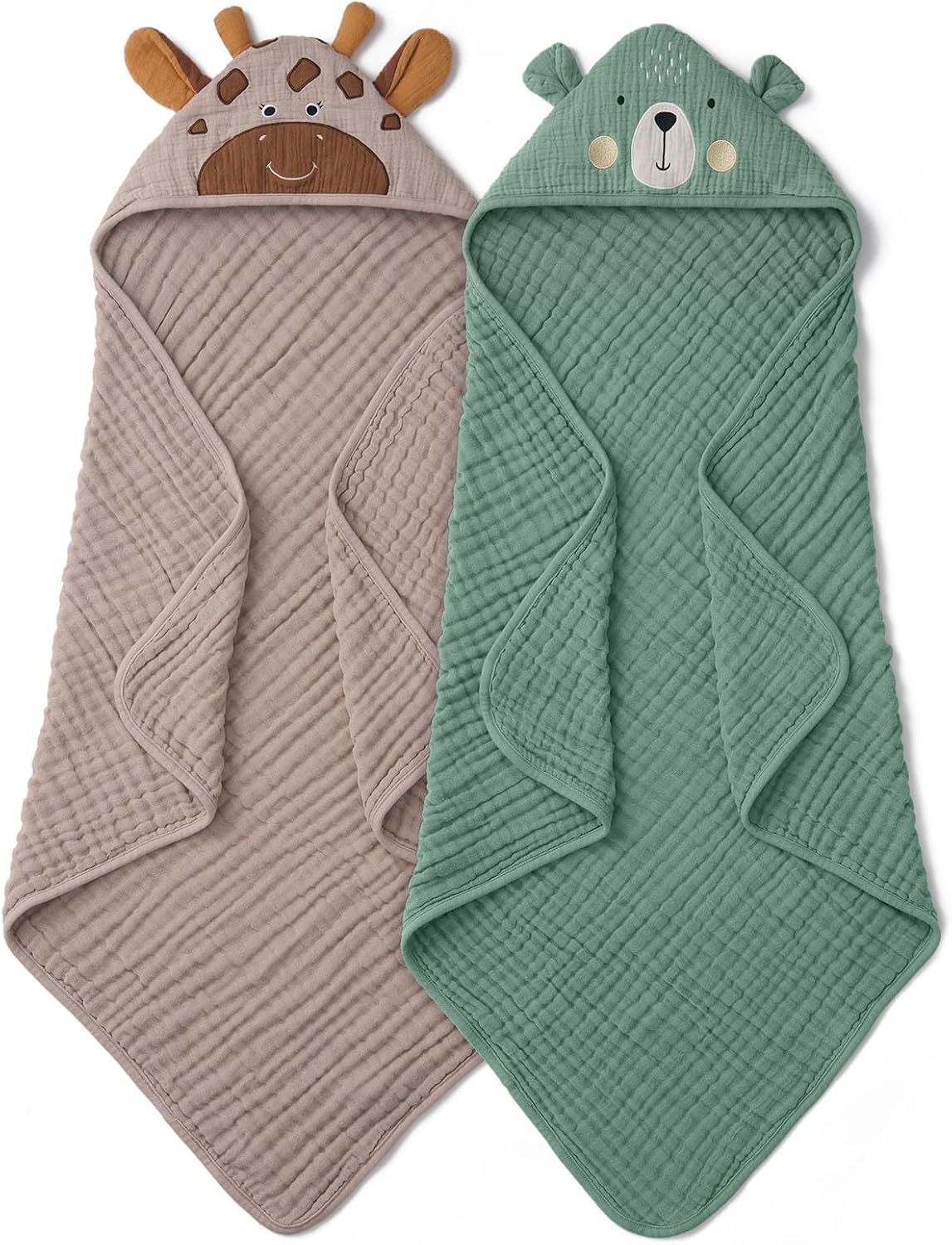 Thumbnail 6 de Blissful Diary Muslin Baby Hooded Towel 2 Pack – Soft, Absorbent & Unisex