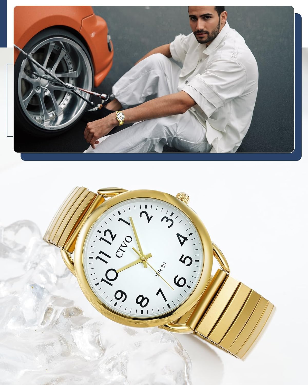 Thumbnail 2 de CIVO Gut Ablesbar Herren Uhr 30 m