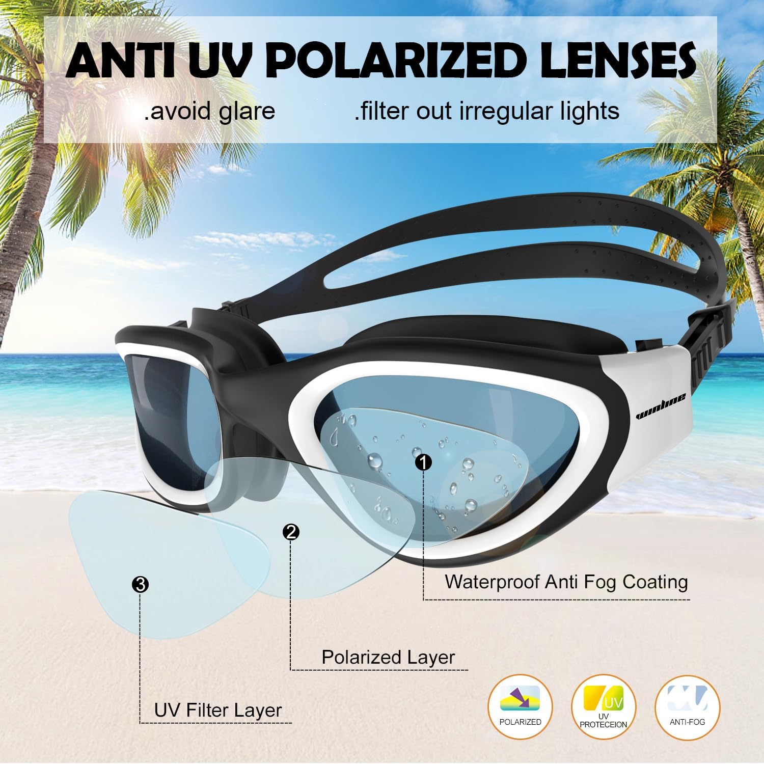 Thumbnail 1 de Schwimmbrille für Erwachsene Jugendliche mit UV 180°