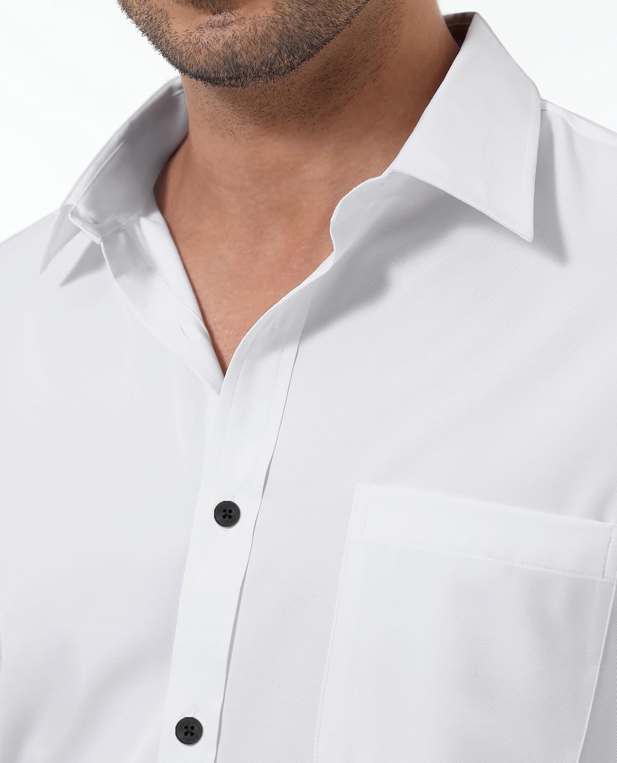 Detalle 2 de siliteelon Herren Hemden bügelfrei Regular fit Langarm – Stretch Businesshemd