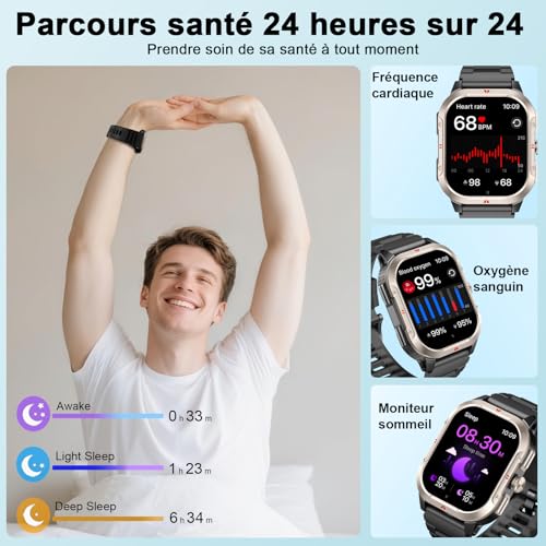 Thumbnail 5 de Jugeman Montre Connectée Homme GPS – GPS intégré, 100+ modes et coque noire