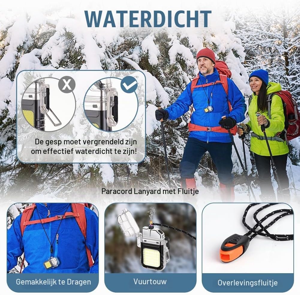 Thumbnail 5 de Vicloon elektrische aansteker met dubbele boog, USB-C en zaklamp