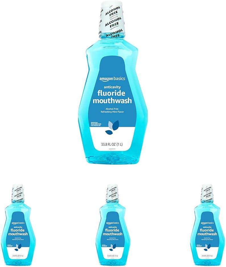 Thumbnail 6 de Amazon Basics Alcohol-Free Fluoride Mouthwash Rinse for Adults, Mint, 1 Liter (Cavity Protection)