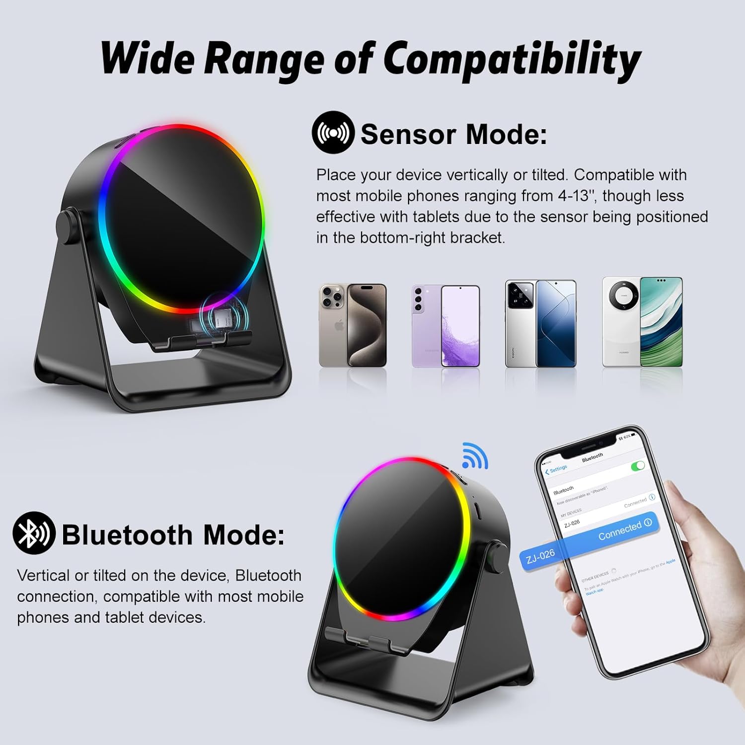 Thumbnail 2 de Wireless Induction Audio Bluetooth Speaker with 4-in-1 Design (Black)