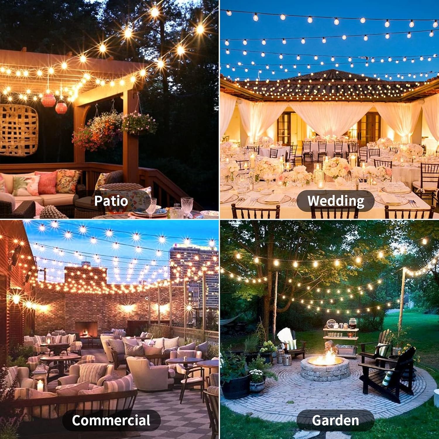 Thumbnail 6 de AVANLO LED Outdoor String Lights (50FT) – mains powered festoon lights with 30+2 bulbs