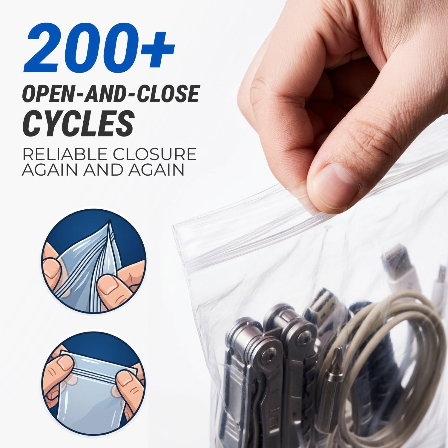 Thumbnail 6 de Paclord 12" x 12" Medium Reclosable Zip Bags, 6 Mil, 50 Count