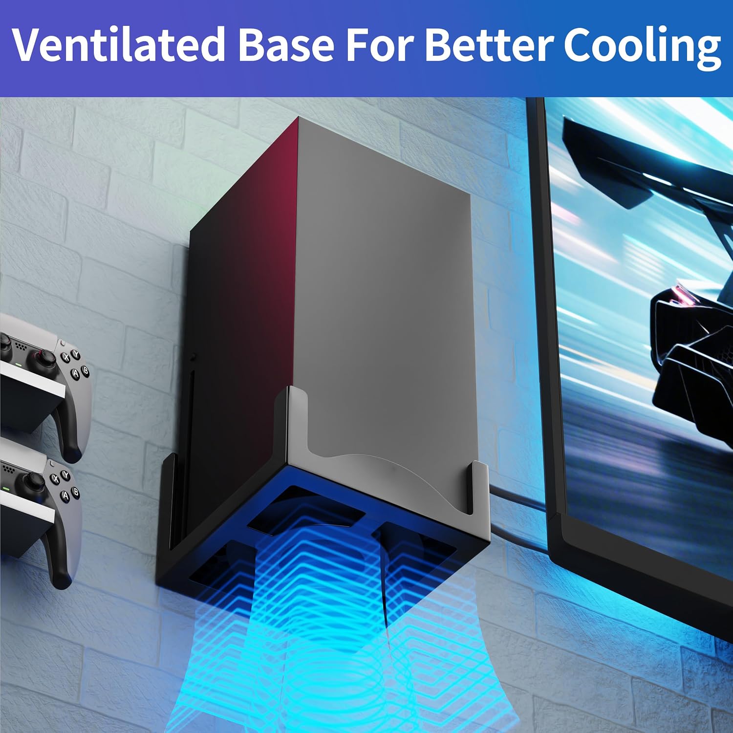 Detalle de Wall Mount for Xbox Series X – Metal Console Holder with Ventilated Base