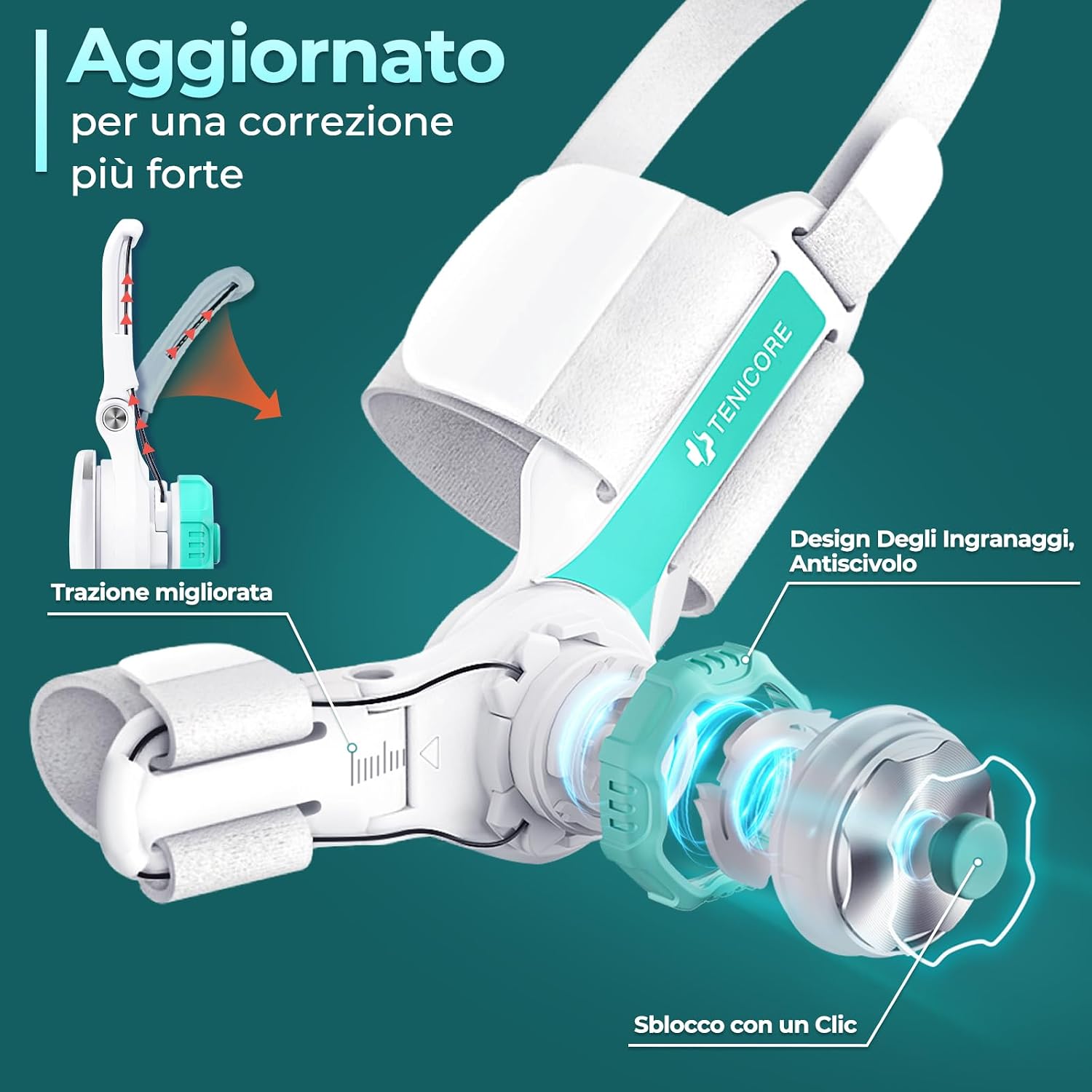Detalle de TENICORE Alluce Valgo Correttore regolabile 160° 🦶