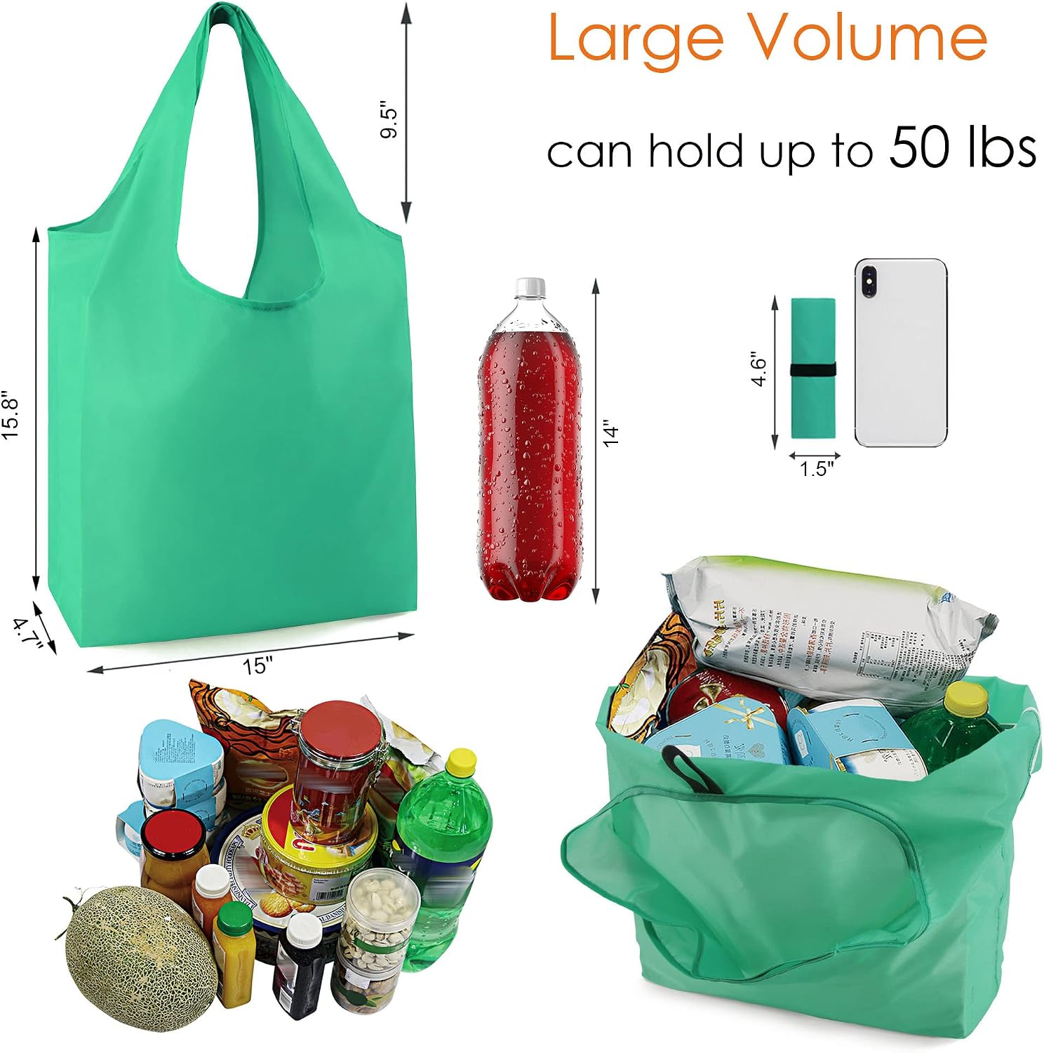 Thumbnail 3 de BeeGreen Reusable Grocery Bags 50L