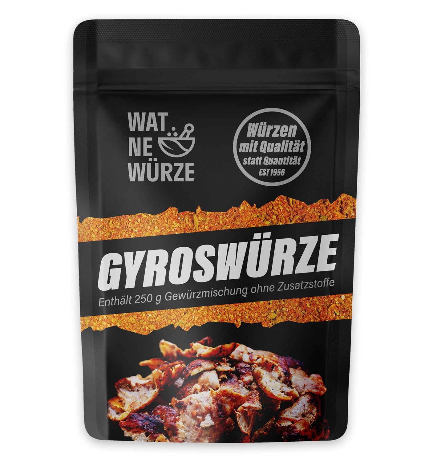 Detalle de WAT NE WÜRZE Gyrosgewürz 250 g – Griechische Gewürze für Gyros, Souvlaki, Döner und mehr
