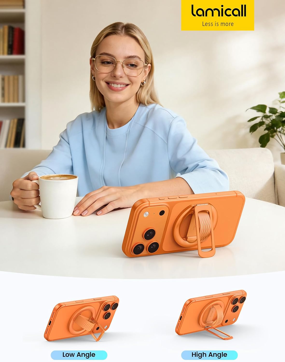 Thumbnail 6 de Lamicall Magnetic Phone Grip, Cosmic Orange