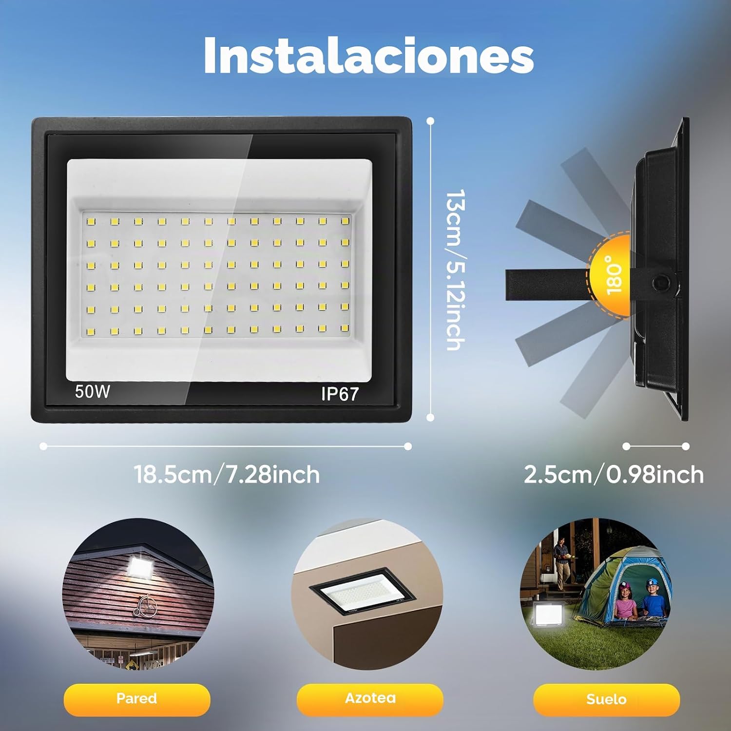 Detalle 2 de Plazique Foco LED Exterior 50W IP67 5000LM