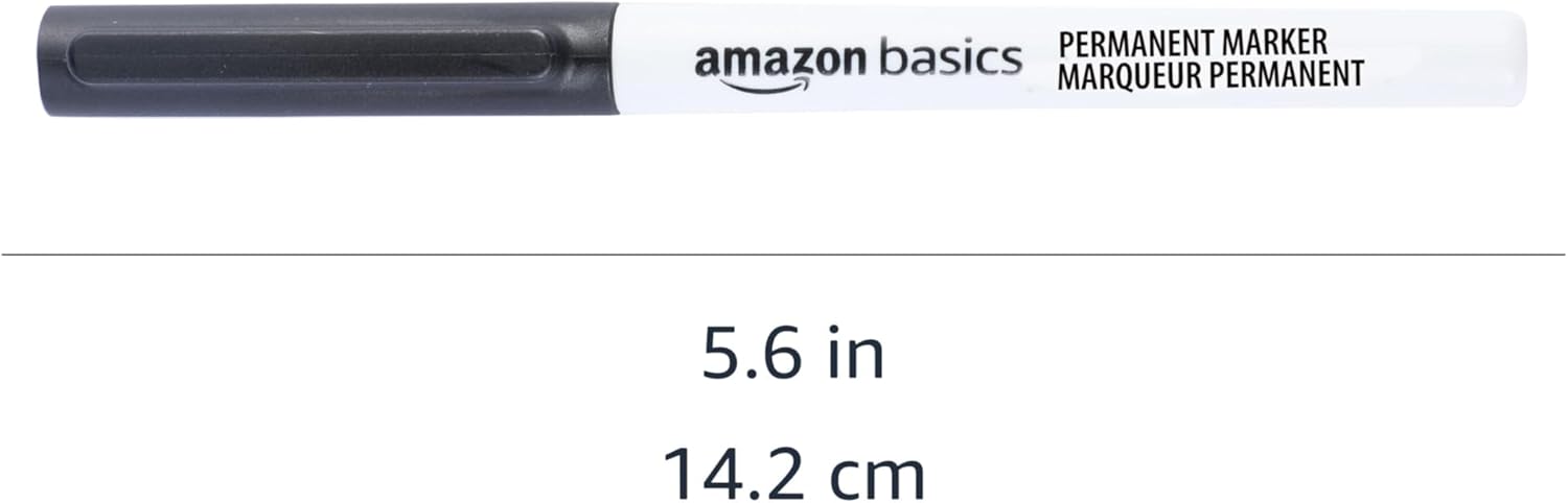 Detalle de Amazon Basics Ultra Fine Point Permanent Markers – Noir, lot de 12