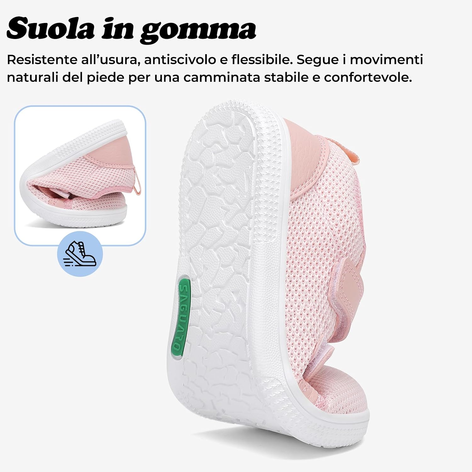 Thumbnail 5 de SAGUARO Scarpe Barefoot Bambini sneakers minimaliste con punta ampia, chiusura a strappo (Gr. 25-35)