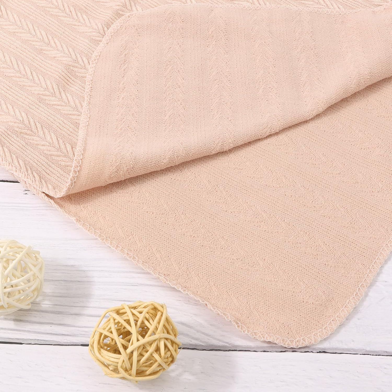Thumbnail 6 de DRESHOW Newborn Receiving Blanket Toddler Warm with Matching Bow Hat and Bow Headband