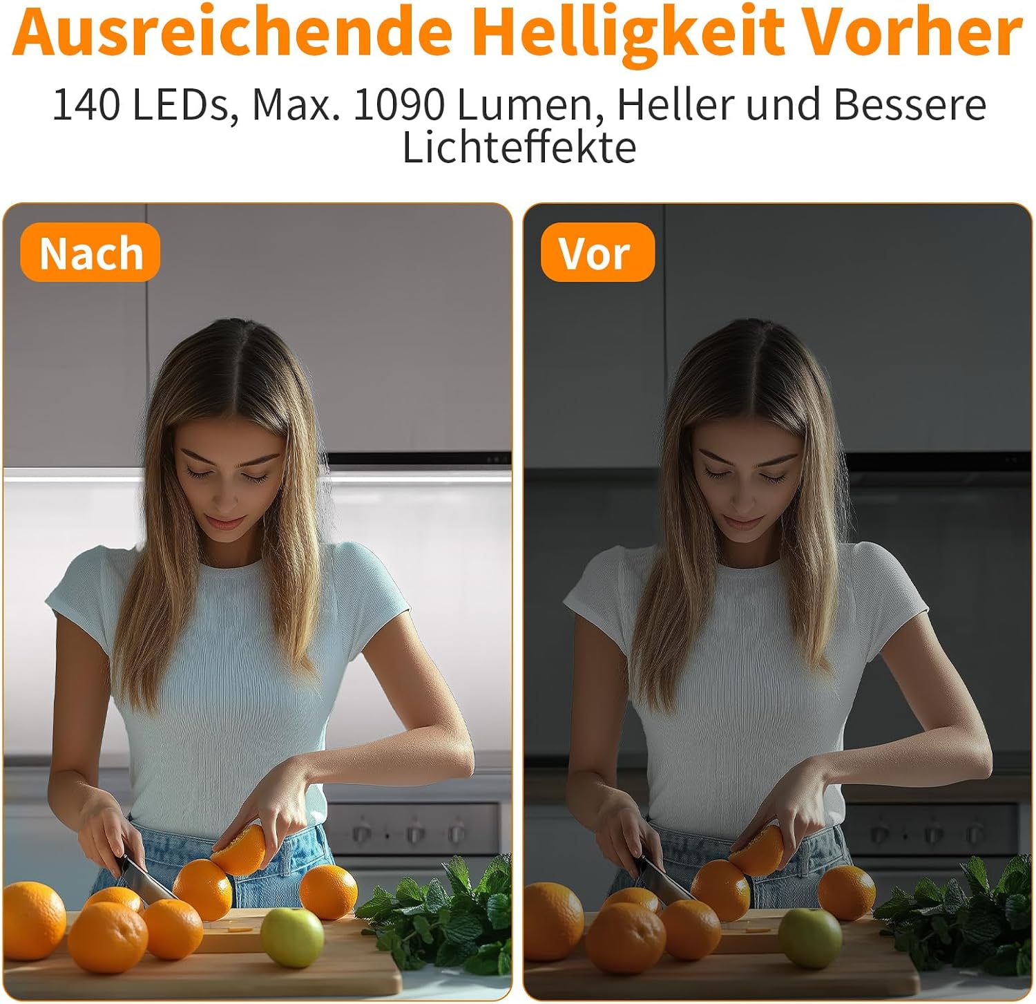 Thumbnail 4 de SIBI LIGHTING LED-Unterbauleuchte (2 Stück) 1 m, dimmbar – mit Handsensor, 24V-Netzteil