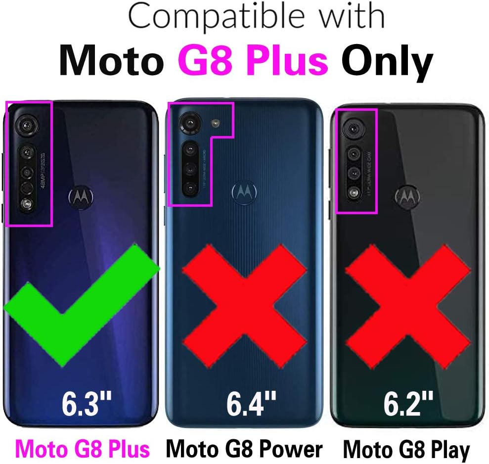 Thumbnail 1 de Asuwish Wallet Case with Tempered Glass Screen Protector for Moto G8 Plus