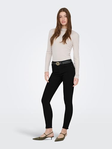 Detalle de ONLY NOS Damen Skinny Jeans onlBLUSH MID SK ANK RAWJNS REA2343 NOOS 15167313 – Schwarz Denim