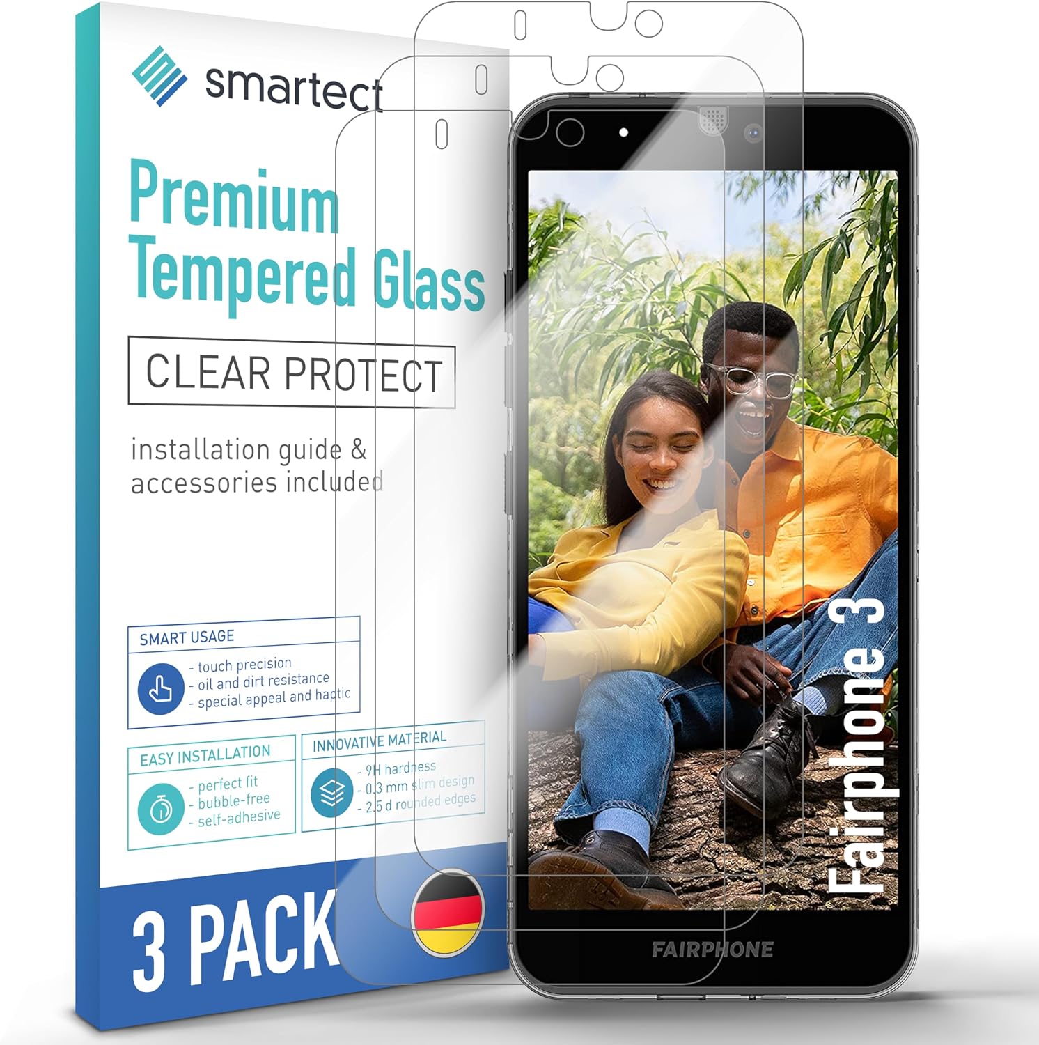 Detalle de Smartect Verre Trempé pour Fairphone 3 / 3+ (lot de 3) — 9H, anti-rayures, sans bulles