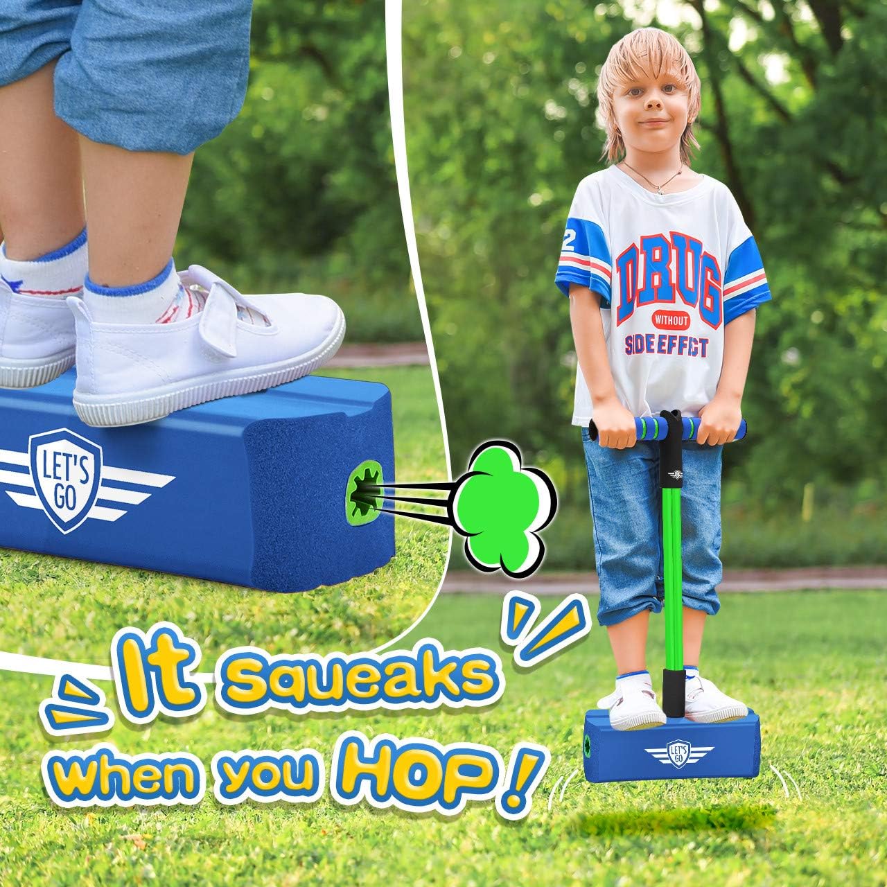 Detalle de Toyzey Pogo Jumper pour Enfants 3–12 ans – Ballon Sauteur avec Poignées et Tampon Doux