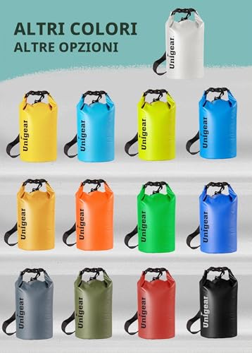 Detalle de Unigear Borsa Impermeabile Dry Bag (2L–55L): robusta, versatile e pratica per outdoor