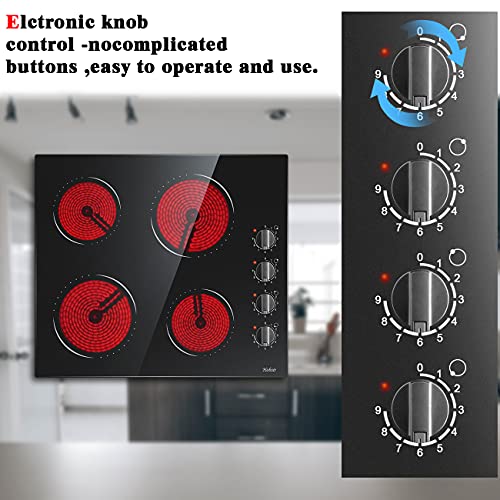 Detalle de Hobsir Ceramic Hob with Knobs (4 Burners) 60 cm Built-in Electric Cooker
