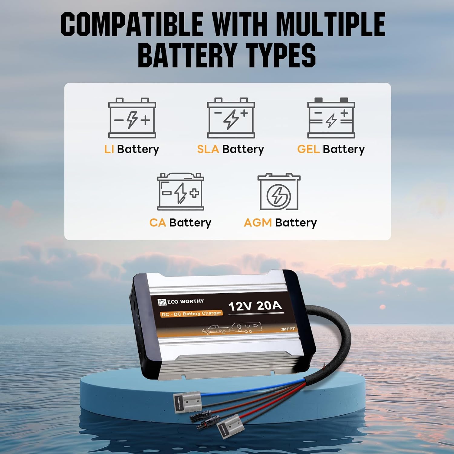 Detalle de ECO-WORTHY 12V 20A DC-DC Charger with MPPT Controller
