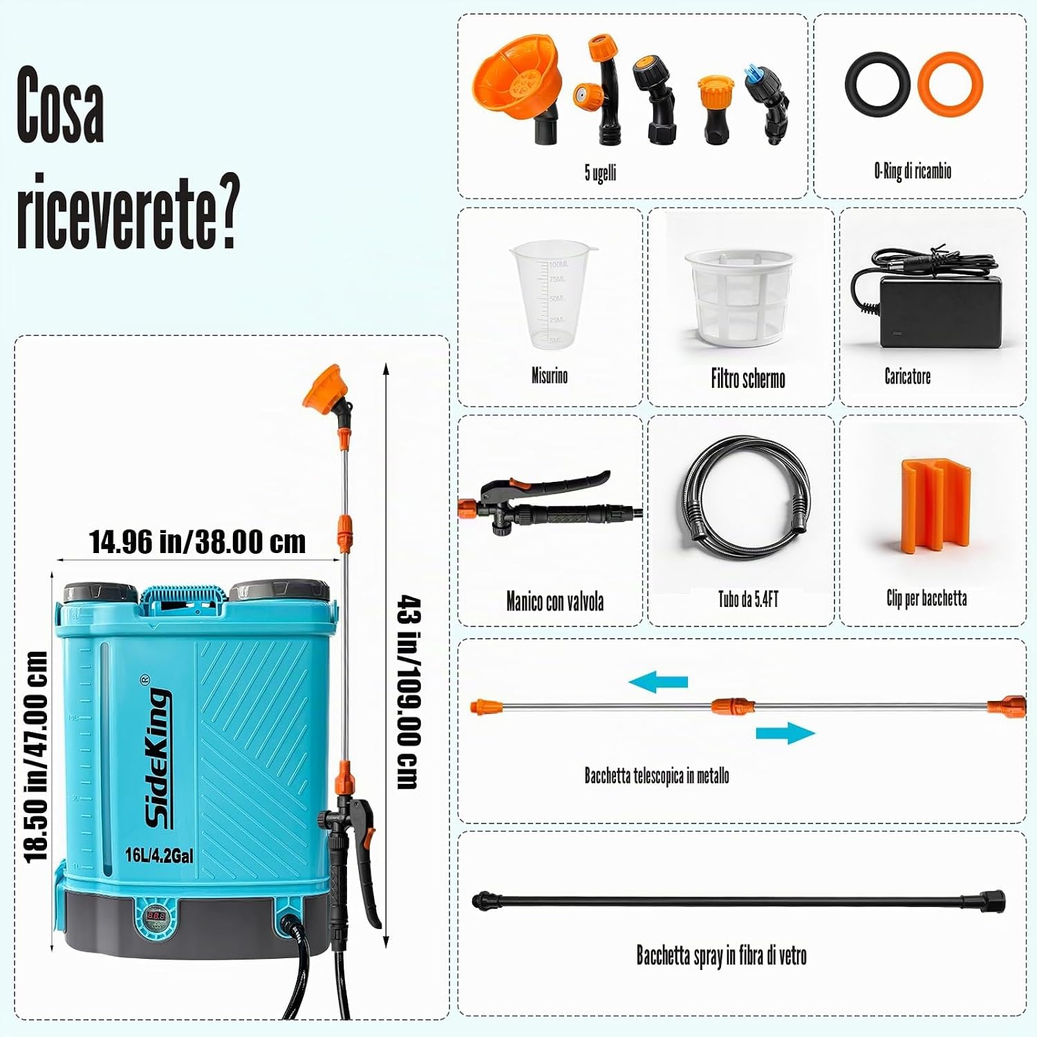 Thumbnail 6 de SideKing Pompa a Spalla a Batteria 16L: potenza e comodità per giardinaggio professionale