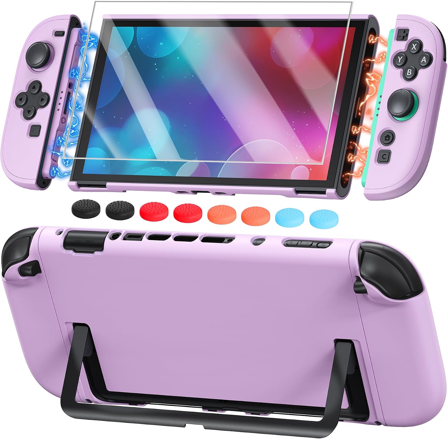 Detalle de FYOUNG Switch 2 Dockable Shell with Screen Protector – Light Purple
