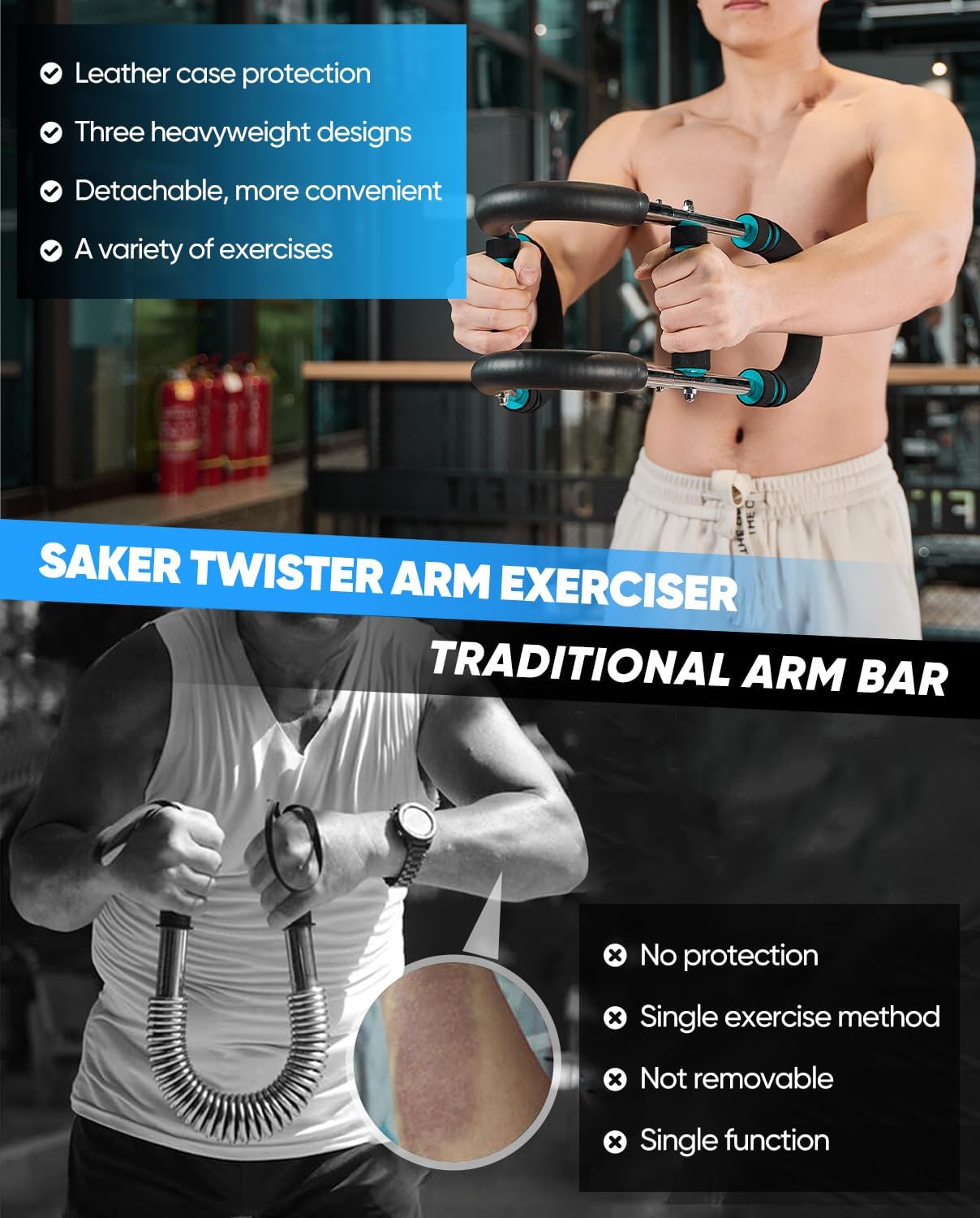 Detalle de Saker Twister Arm Trainer: Adjustable Forearm Strengthener for Home Workouts
