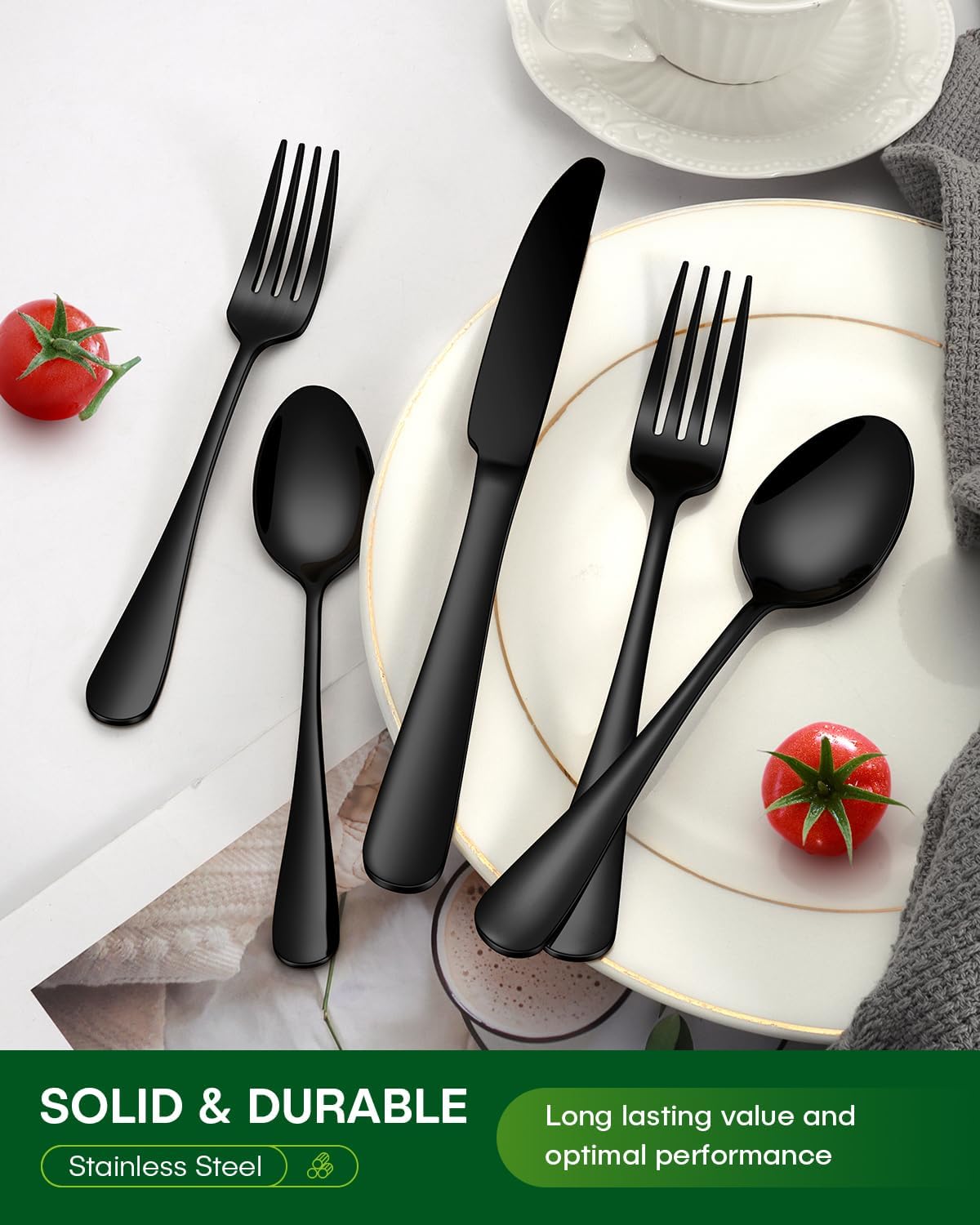 Thumbnail 6 de PHILIPALA Black Silverware Set, 20-Piece
