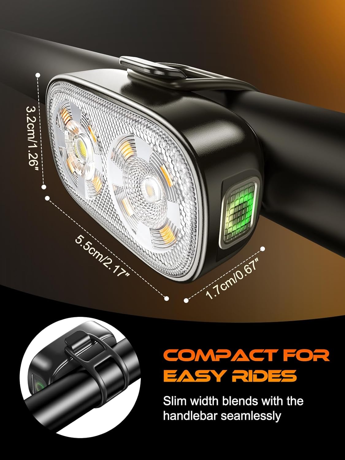 Thumbnail 4 de ISEYOU 30mm Slim Bike Lights Front and Back