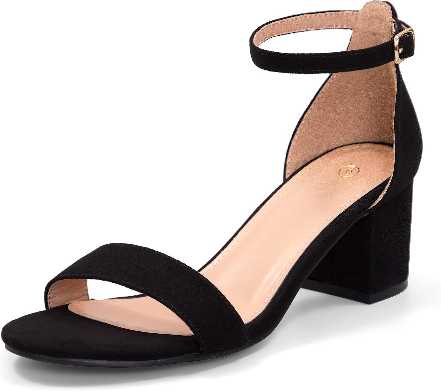Detalle de mysoft Women’s Chunky Low Heels Open Toe Ankle Strap Block Heeled Sandals