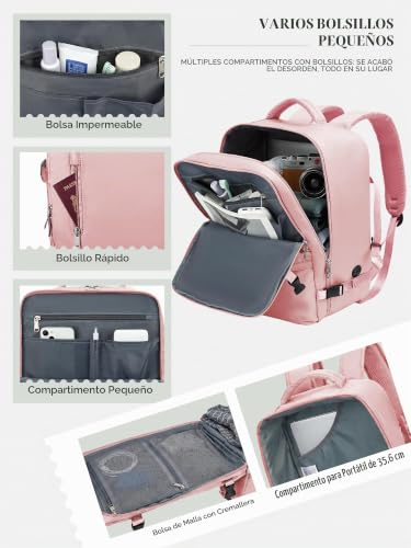 Detalle de Hayayu Mochila 40x30x20 cm: compañera de cabina para Ryanair y más