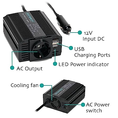 Thumbnail 3 de OVERMUST Inversor coche 300W — adaptador 12V a 220V 📱