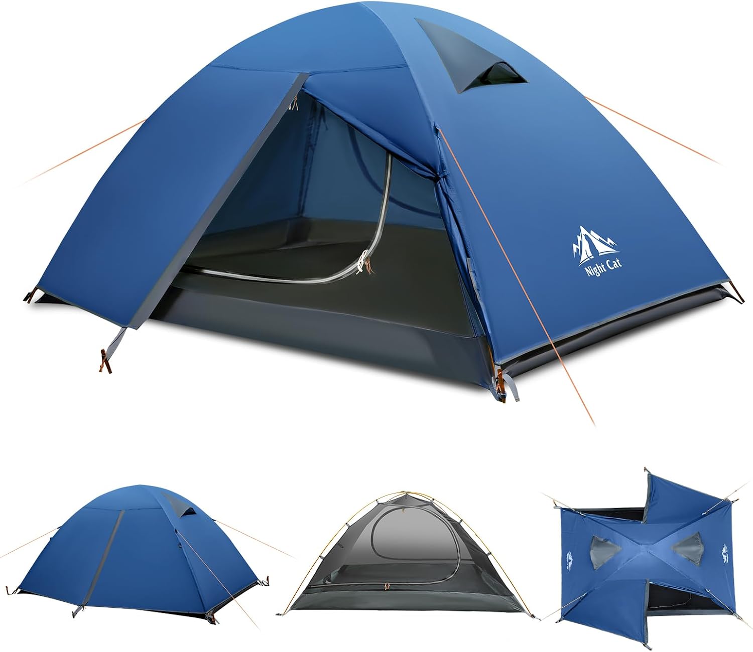 Detalle de Night Cat 2-Person Backpacking Tent with Aluminum Poles and Rainfly
