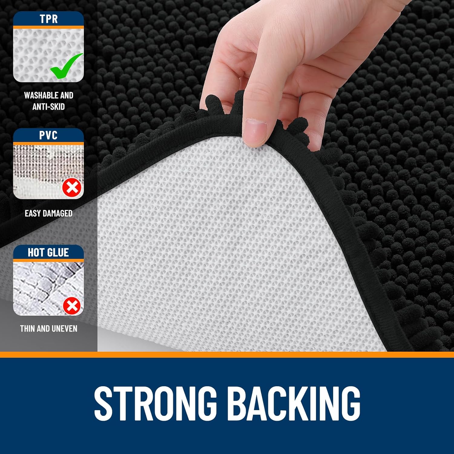 Thumbnail 5 de OLANLY 36 x 24 Inch Bath Mat, Absorbent Soft Rubber-Backed
