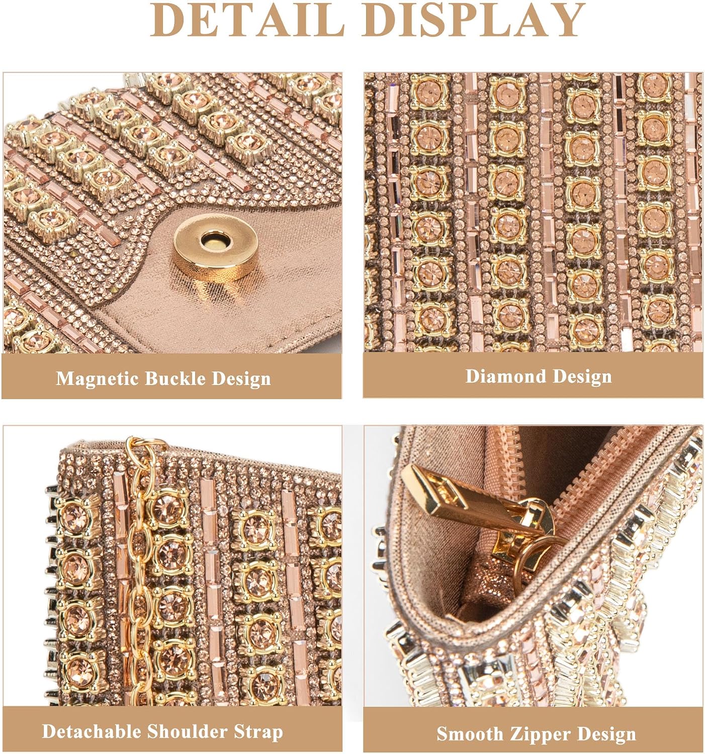 Thumbnail 6 de Sweetovo Rhinestone Clutch Purse in Vegan Leather