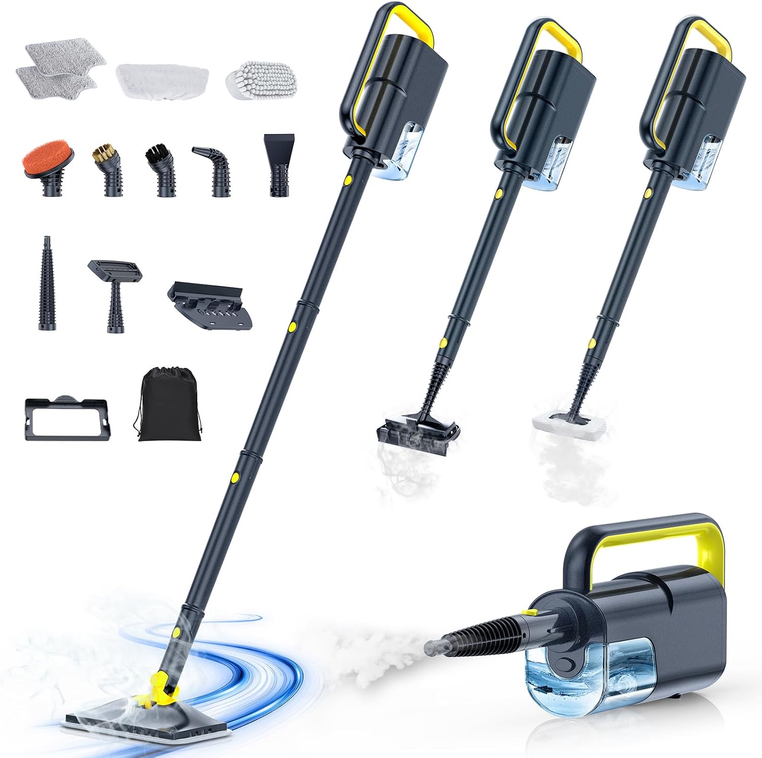 Detalle de ScrubWiz KS-7883 Steam Mop with Handheld Steamer, 350 ml Tank