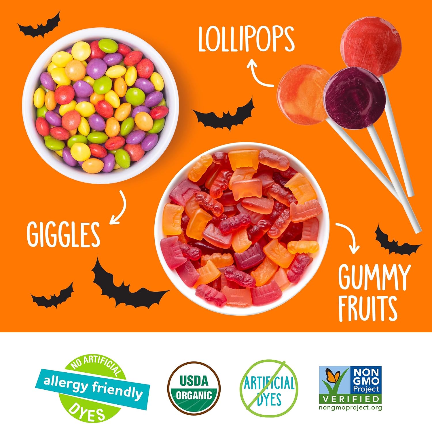 Detalle de YumEarth 810165019867_1pk Halloween OG Candy Variety Bag, 50 Wrapped Treats