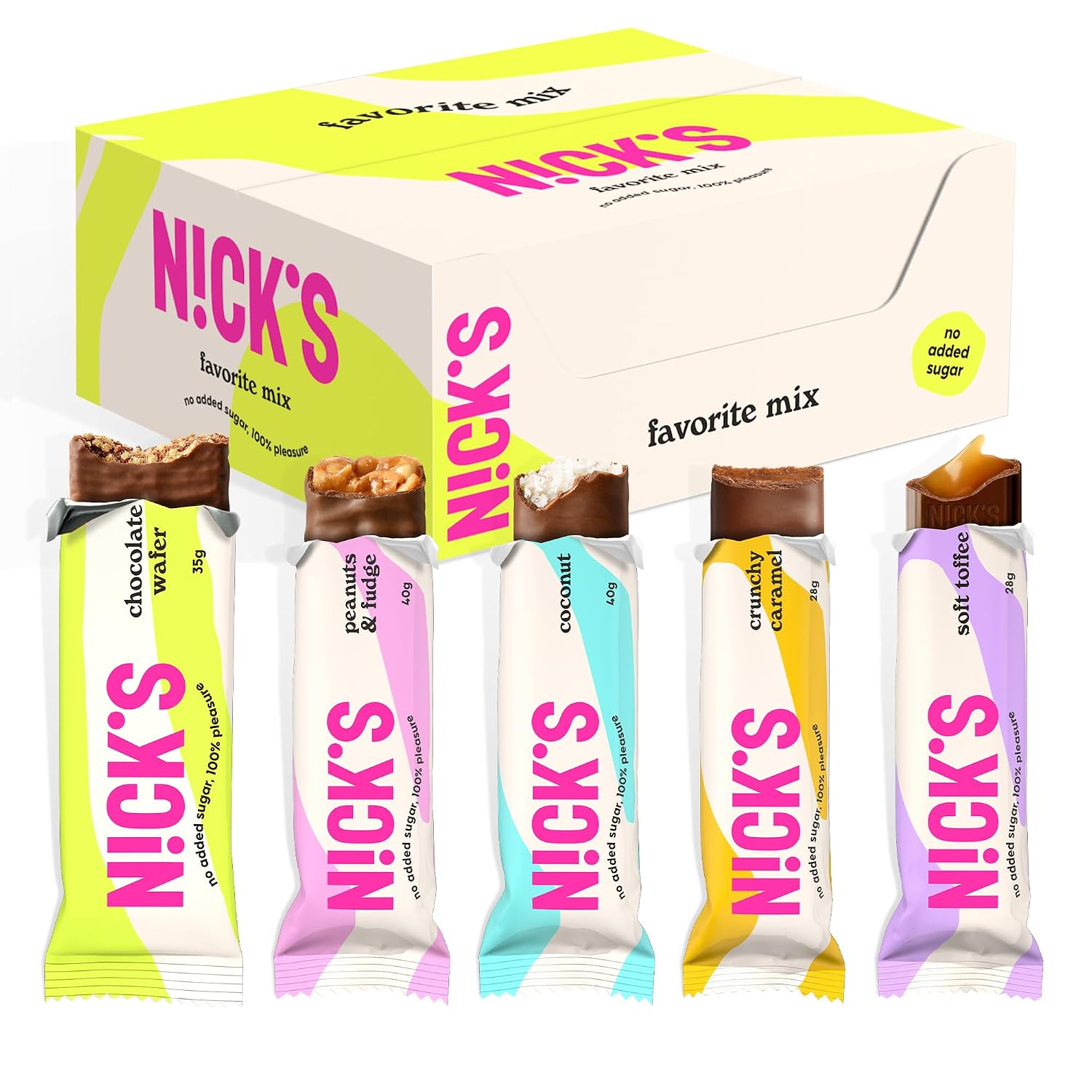 Detalle de NICKS Schokolade Keto Riegel Probierbox 12er 🍫