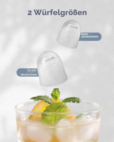 Detalle de Silonn Eiswürfelmaschine mit Griff – tragbar, selbstreinigend und kompakt