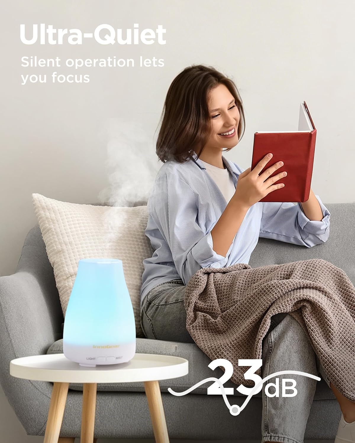 Thumbnail 5 de InnoGear Essential Oil Diffuser: Ultrasonic Humidifier for Home Aromatherapy, 7-Color LED, Auto Off