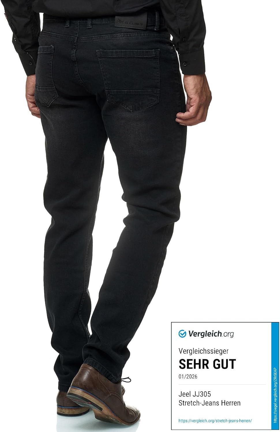 Thumbnail 2 de JEEL Herren-Jeans Regular-Fit Straight-Cut mit Stretch – 5-Pocket Basic Washed